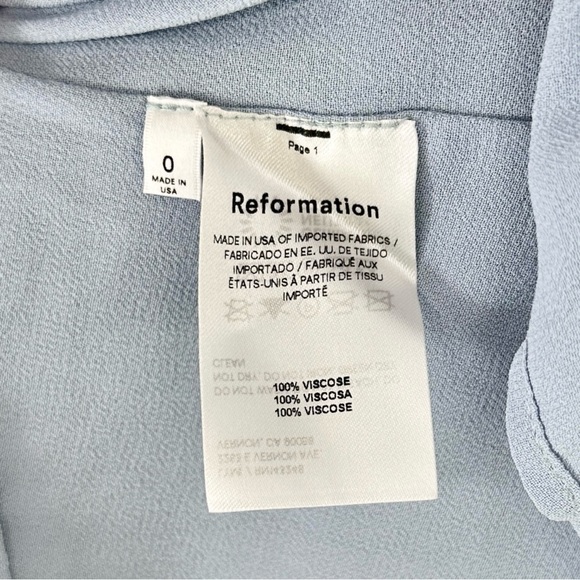 Reformation Emersyn Pastel Baby Blue Fitted Bodice Adjustable Strap Maxi Dress - Picture 8 of 9